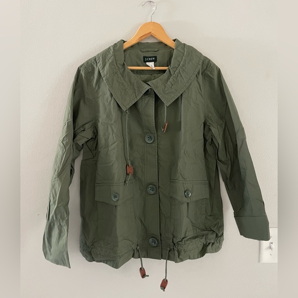 J. Crew Jackets & Blazers - J. Crew Olive Button Up Utility Jacket